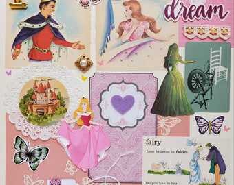 Let's Dream | Vintage Ephemera Collection | 25+ pcs | Paper Kit | Junk Journal | Scrap Pack | Arts & Crafts | Sleeping Beauty
