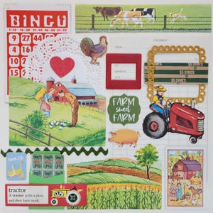 Bauernhof Süßer Bauernhof | Vintage Ephemera Sammlung | 25+ Stück | Mischtechnik | Junk Journal | Restposten | Inspiration-Kit | Papier Kunsthandwerk