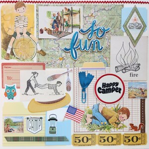 Happy Camper | Vintage Ephemera-collectie | 25+ stuks | Gemengde techniek | Junkjournaal | Restantenpakket | Inspiratiekit | Papierkunst en kunstnijverheid