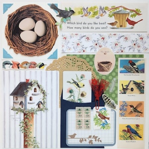 Gefiederte Freunde | Vintage Ephemera Sammlung | ab 25 Stück | Mischtechnik | Junk Journal | Restposten | Inspiration-Kit | Papier Kunsthandwerk