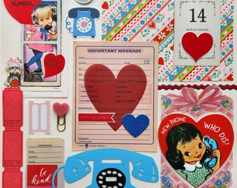 New Phone, Who Dis? | Vintage Ephemera Collection | 25+ pcs | Mixed Media | Junk Journal | Scrap Pack | Inspiration Kit | Paper Arts Crafts