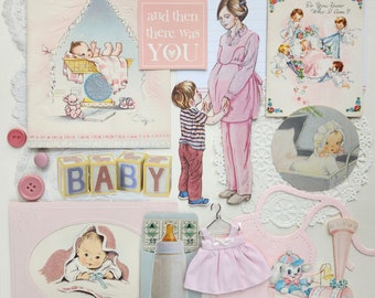 Baby Sister | Vintage Ephemera Collection | 25+ pcs | Mixed Media | Junk Journal | Scrap Pack | Inspiration Kit | Paper Arts & Crafts