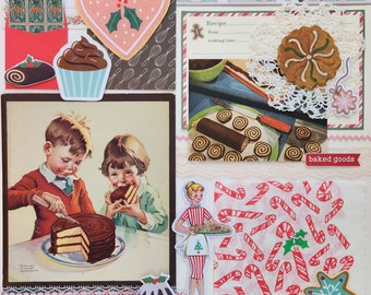 Holiday Baked Goods | Vintage Ephemera Collection | 25+ pcs | Mixed Media | Junk Journal | Scrap Pack | Inspiration Kit | Paper Crafts