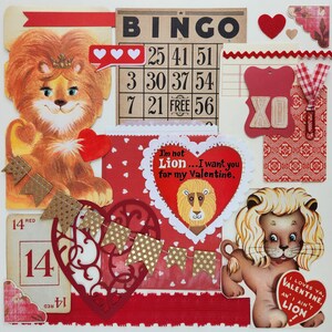 Löwe teile Liebe | Vintage Ephemera Sammlung | 25+ Stück | Mischtechnik | Junk Journal | Restposten | Inspiration-Kit | Papier Kunsthandwerk