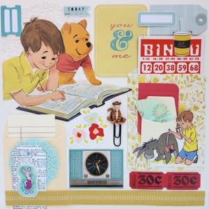 Tú y yo / Colección de efímeras vintage / Más de 25 piezas / Kit de papel / Diario basura / Paquete de recortes / Artes y manualidades / Winnie the Pooh