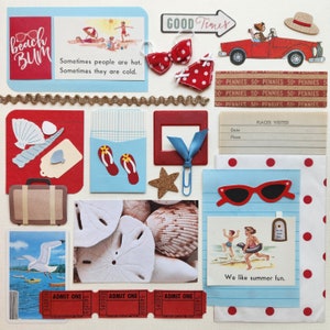 Gostamos de diversão de verão | Coleção de itens efêmeros vintage | Mais de 25 peças | Técnica mista | Diário de sucata | Pacote de sucata | Kit de inspiração | Artesanato em papel