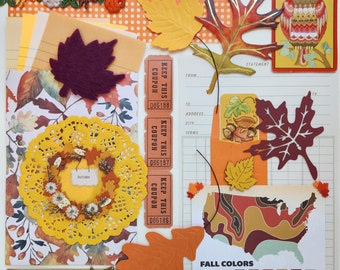 Fall Colors | Vintage Ephemera Collection | 25+ pcs | Mixed Media | Junk Journal | Scrap Pack | Inspiration Kit | Paper Arts & Crafts