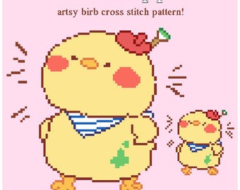 Love and Deepspace Artsy Birb Cross Stitch Pattern