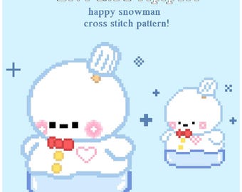 Love and Deepspace Happy Snowman Cross Stitch Pattern
