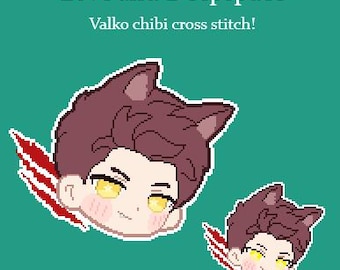 Love and Deepspace Valko Chibi Cross Stitch Pattern