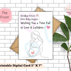 Gelukkig moederschapsverlof, kaart, AFDRUKBAAR, aanstaande moeder, collega, collega, collega, matverlofkaart, kaart babyshower, moeder in verwachting