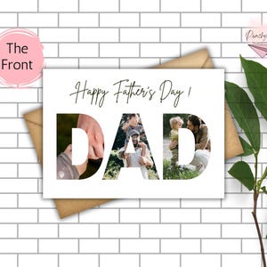 Carte personnalisée pour la fête des pères - Ajoutez votre photo et vos voeux - Carte cadeau imprimée pour papa, cartes personnalisées pour la Fête des pères - Expédition rapide
