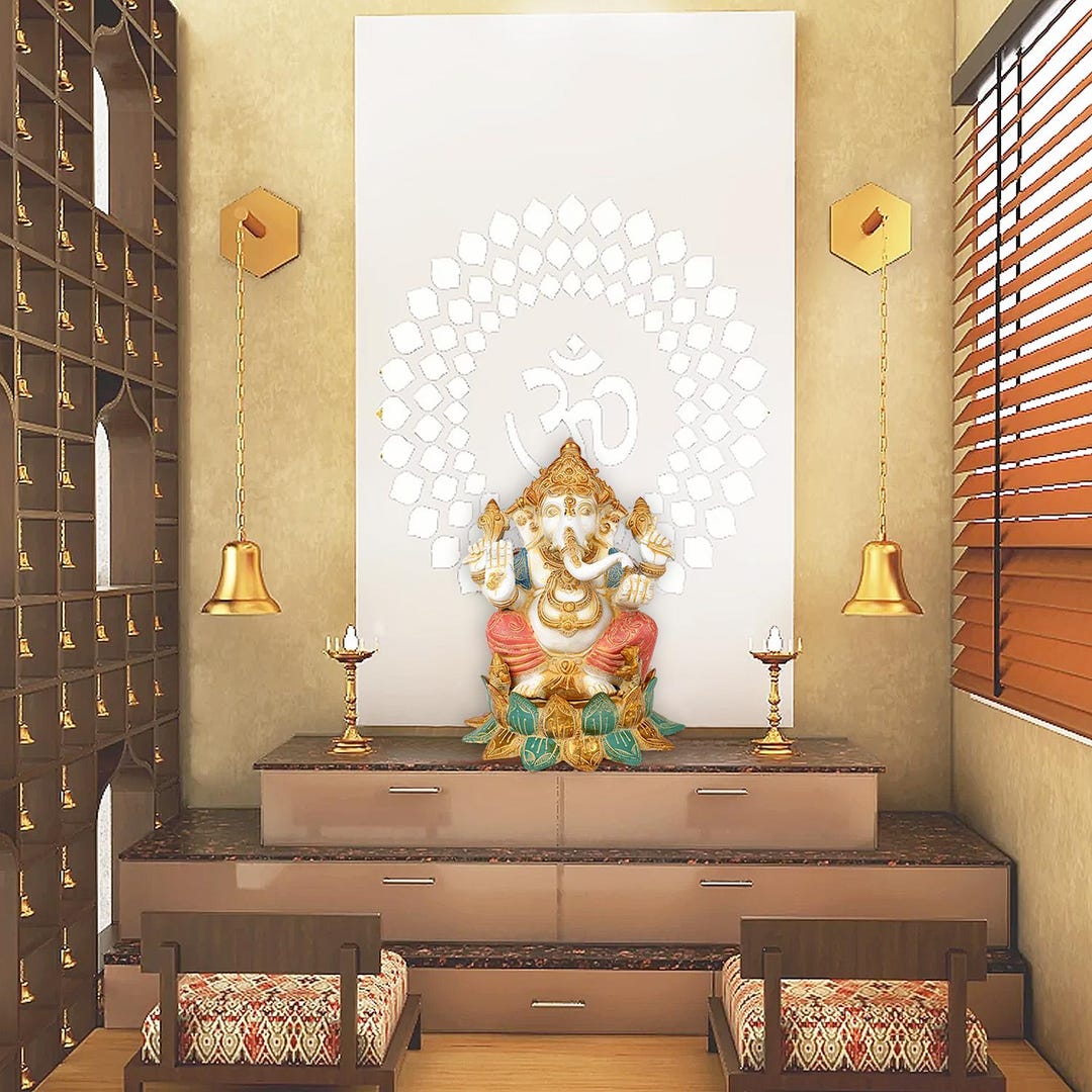 Ganesh in Bloom（ガネーシャ・イン・ブルーム） Brass Ganesha Statue 15