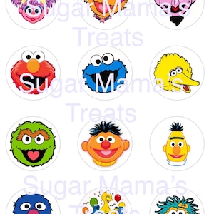 Sesame Street Edible Images | Toppers for Oreos Cupcakes Treats | Elmo Images | Edible Cupcake Toppers | Birthday Toppers
