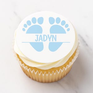 Custom Baby Shower Edible Images | Baby Boy Baby Feet Cupcake Toppers | Edible Images | Boy Baby Shower Toppers | Oreo Edible Images