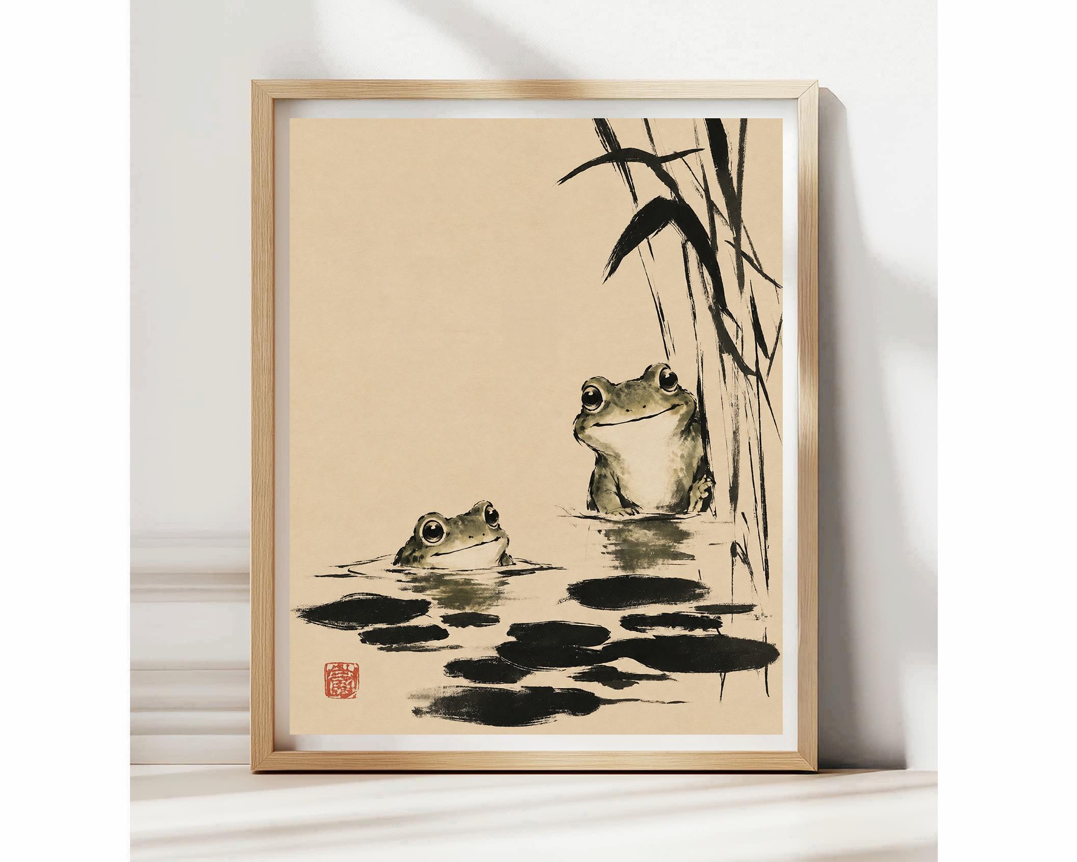 Japanese Frog Painting Bathroom - Etsy