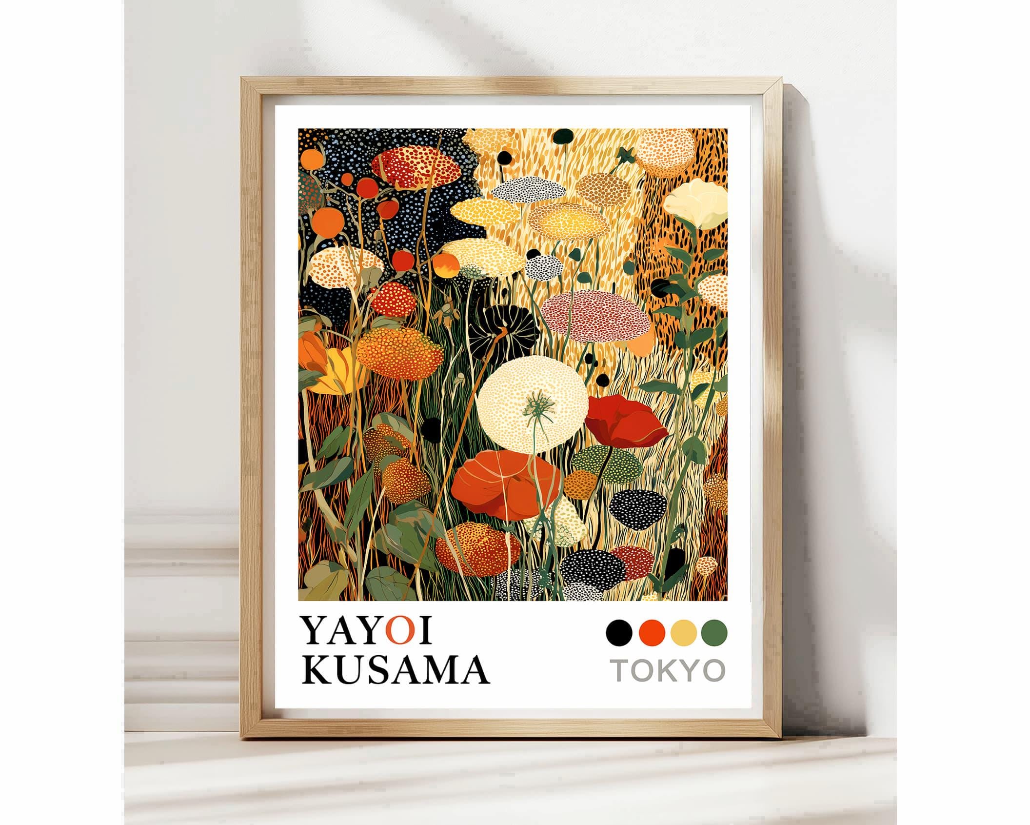 Yayoi Kusama Wildflower Art Print: Japanese Pop Art Floral Decor