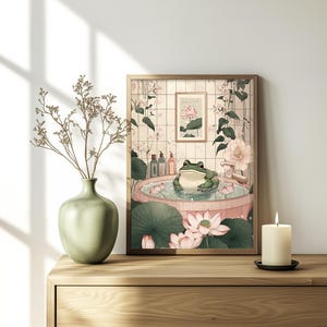 Japan wall art featuring frog in serene style