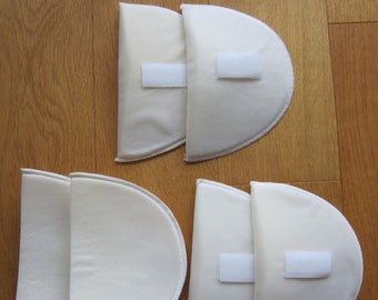 3 pairs (6 pieces) Removable shoulder pads with Fastener strip - White / Off-white - Brand New, Vintage, Old Stock