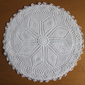 1 piece  - Style B: White - Beautiful Round Crochet Decorative Pillow cover - 16 inches diameter - 100% cotton - Brand new, old stock