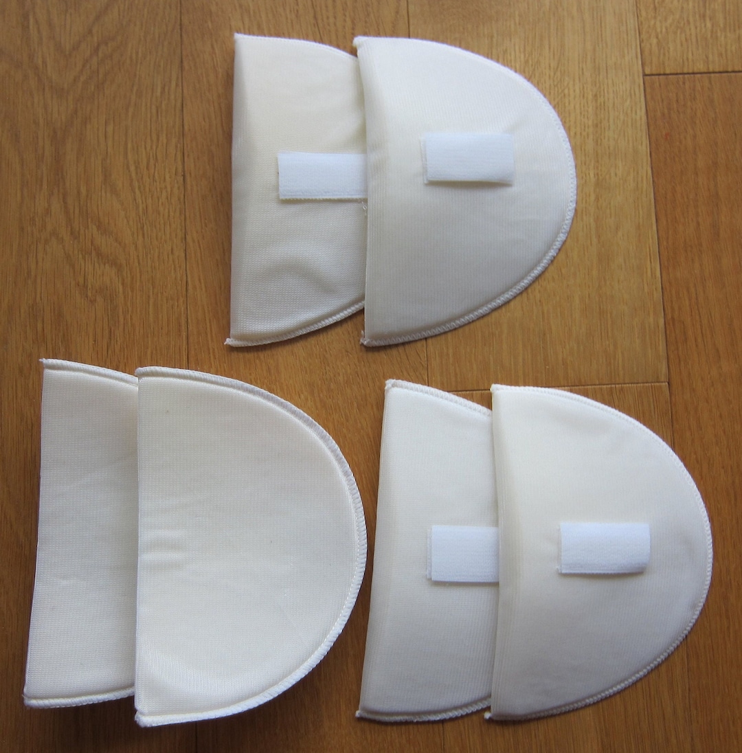 3 Pairs 6 Pieces Removable Shoulder Pads With Fastener Strip White