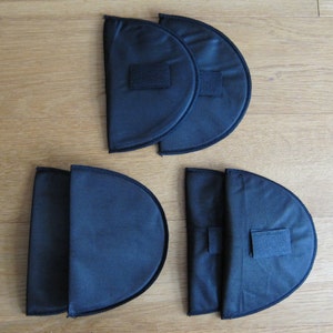 3 pairs (6 pieces) Removable shoulder pads with Fastener strip - Black - Brand New, Vintage, Old Stock