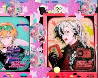 Honkai Star Rail 2000s Retro Set – Boothill, Aventurine, Sunday, Robin | Keychain + Lenticular Card + Badge