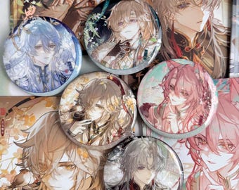 HSR Badge & Art Print | Ancient Style Fanmade Merch | Aventurine Jing Yuan Blade Jiaoqiu Sunday