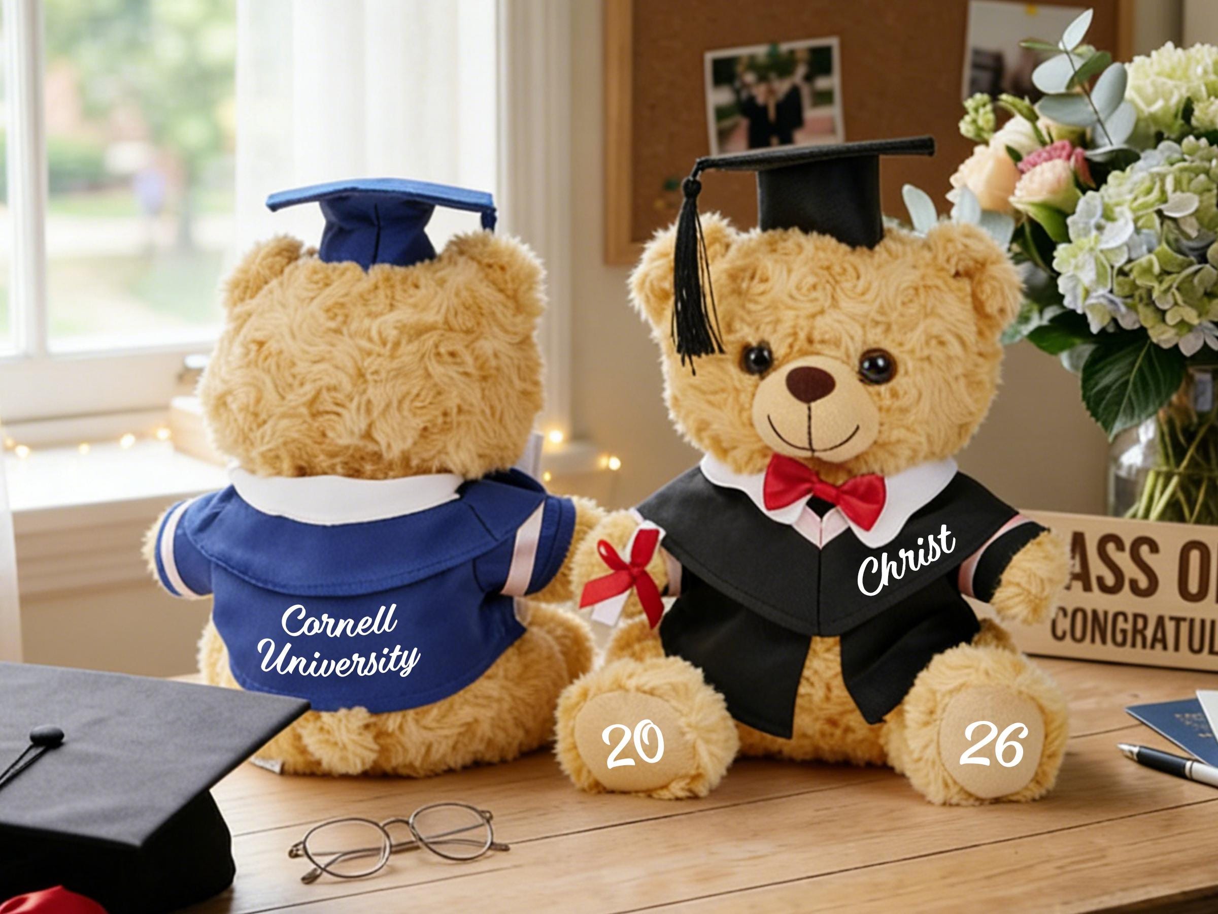 Discover Personalized Graduation Teddy Bear with Name 2026, Class of 2026 Gift for Kids