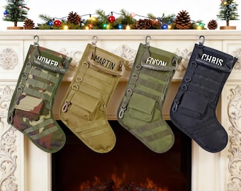 Personalized Tactical Christmas Stockings,Camouflage Christmas Stockings,Name Christmas Stockings,Dog Stockings,Gifts for Soldiers/Veterans