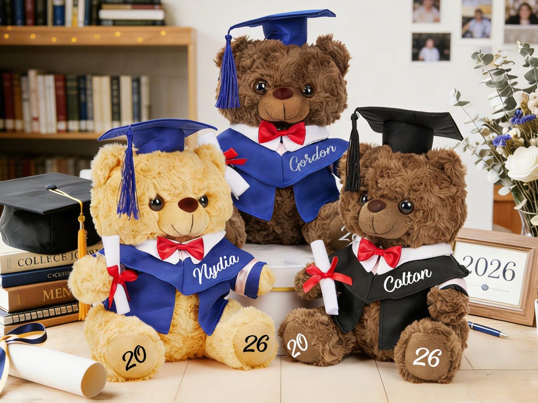 Personalized Graduation Bear Class of 2026 Custom Teddy With Gown ...