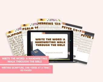Bible Verse Tracing Workbook | Christian Handwriting Practice | Printable Scripture Copywork