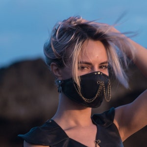 Leather Ninja Chain Face Mask, dust mask, burning man, post apocalyptic, leather mask, fetish fashion