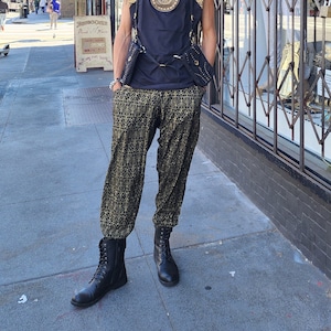 Light Weight pants, festival pants, yoga pants, Lounge, Burning man pants,  Yoga, Post-Apocalyptic, Lounge wear, geometric pattern