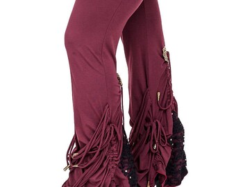 Long pants, Flared pants, Festival pants, Burning Man outfit, SteamPunk,Pixie,Boho Clothing, Gypsy style, victorian,Edwardian