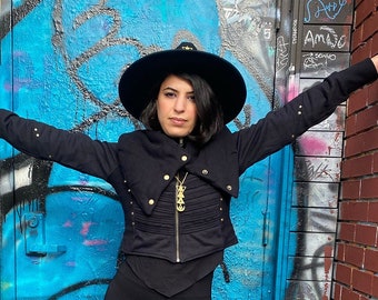 Cropped High Collar Jacket, Pixie, Burning Man Fashion