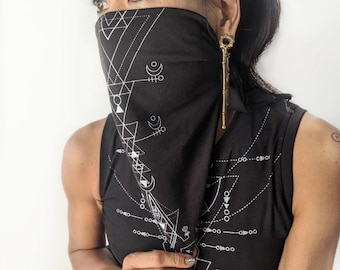 Lunar print bandana mask