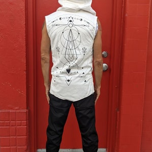 Men&#39;s vest, Jackets, Men&#39;s fashion, Canvas hooded vest, Reversible, Men&#39;s Festival vest, Post-Apocalyptic,Burning Man