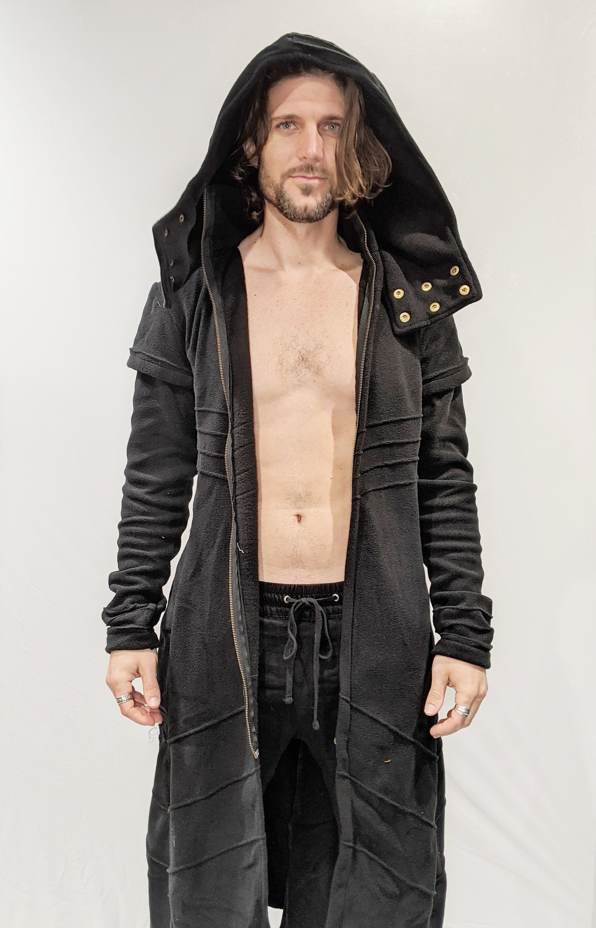 Fleece long coat with hood 2025