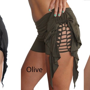 Shorts, High waisted shorts,  Frill Shorts, Yoga shorts, Yoga Wear, Festivals, Burning Man,Pixie,  Sexy Shorts, Booty Fashion