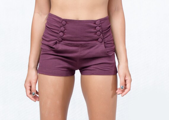 Button Front High Waisted Shorts Post 
