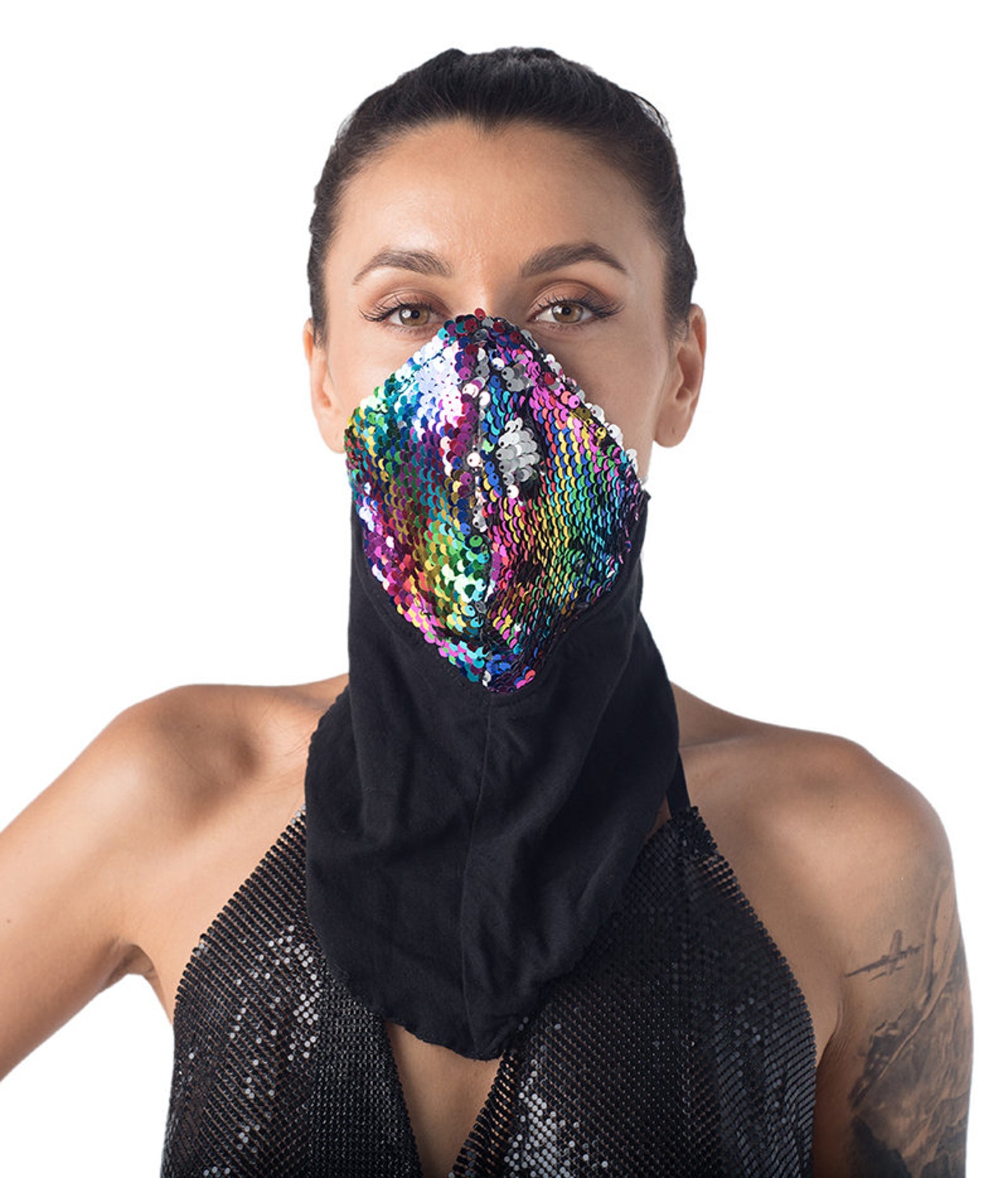 Sequin Face Mask Dust Mask Burning Man Post Apocalyptic Etsy