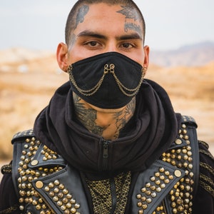 Fashionable mask, Stylish mask, Ninja Chain Face Mask, dust mask, face covering, burning man, post apocalyptic style, unique mask