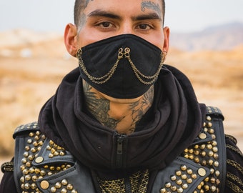 Fashionable mask, Stylish mask, Ninja Chain Face Mask, dust mask, face covering, burning man, post apocalyptic style, unique mask