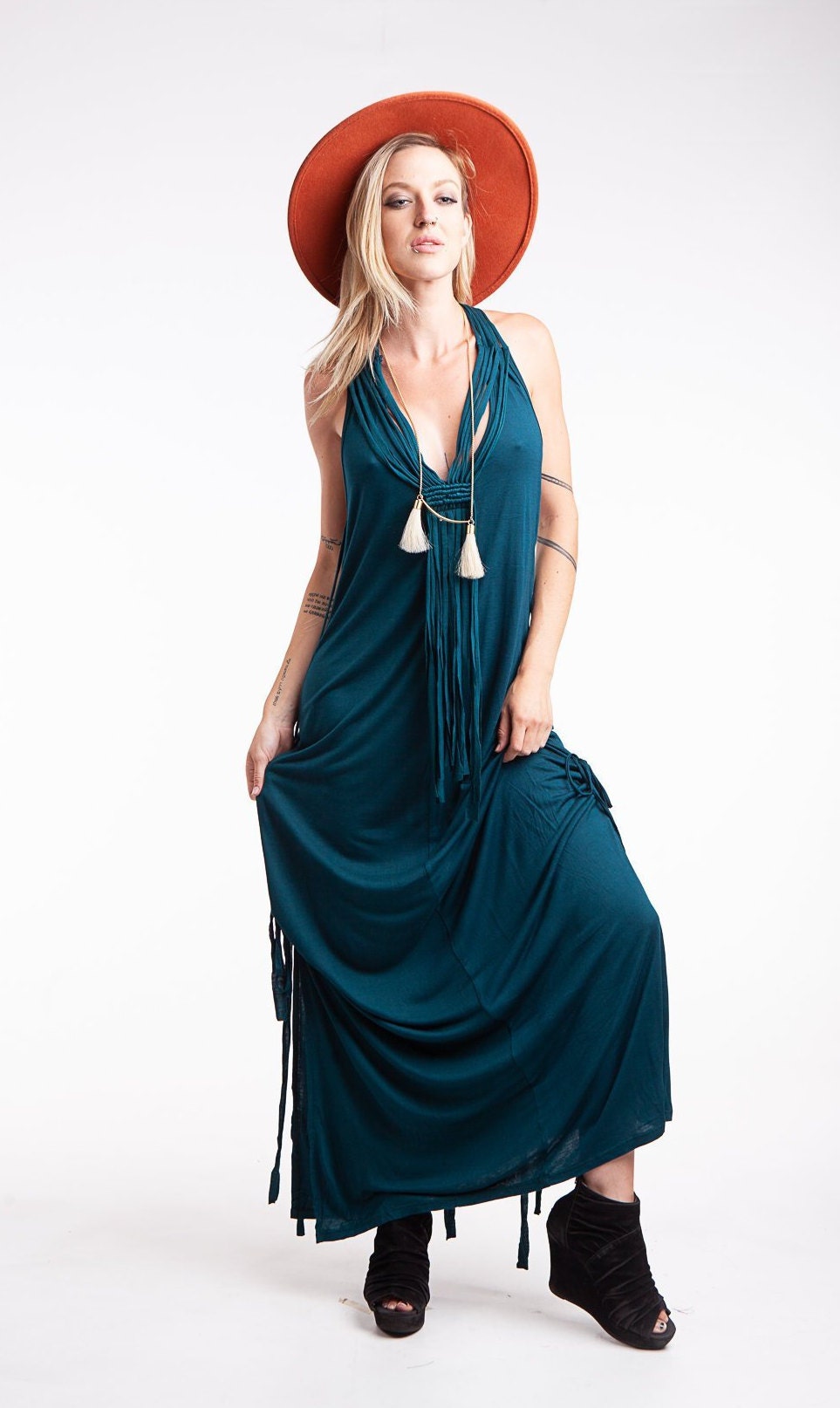 Macrame Long Dress Bohochickfestival Outfit Burning Man Etsy