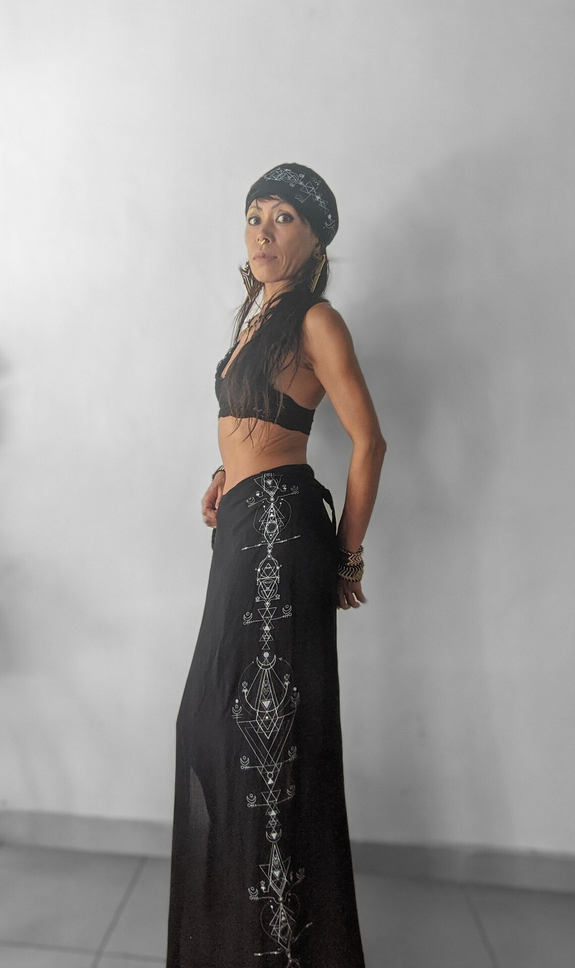 Lunar Print Long Skirt Cover Up Long Skirt Dress Etsy