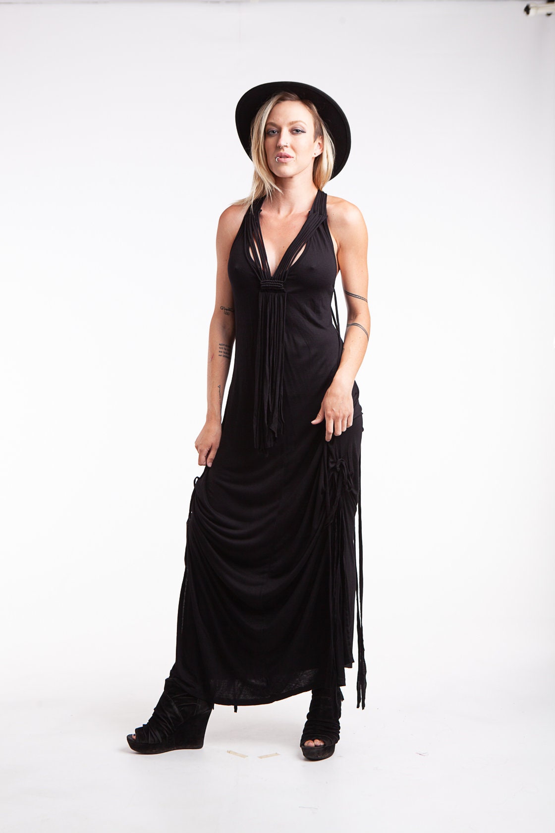 Macrame Long Dress Bohochickfestival Outfit Burning Man Etsy