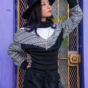 Sweater, Cropped pull over sweater, Sasha cropped sweater, Festivals, Post-Apocalyptic, Burning Man, Boho, Chic Clothing,