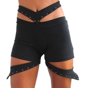 Shorts, Bandie Shorts, Post-Apocalyptic, Festival shorts, Burning man, Playa Wear, Anime Fashion, Yoga, Bike Babes, Motor Bik