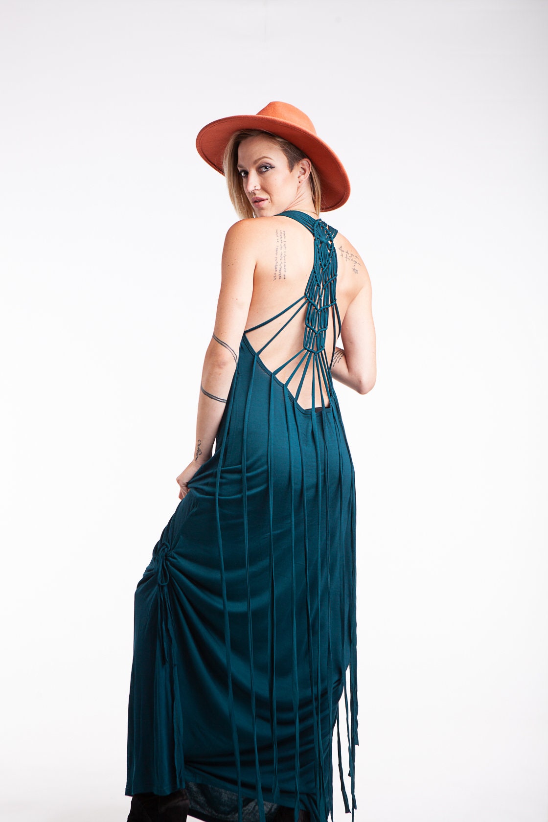 Macrame Long Dress Bohochickfestival Outfit Burning Man Etsy